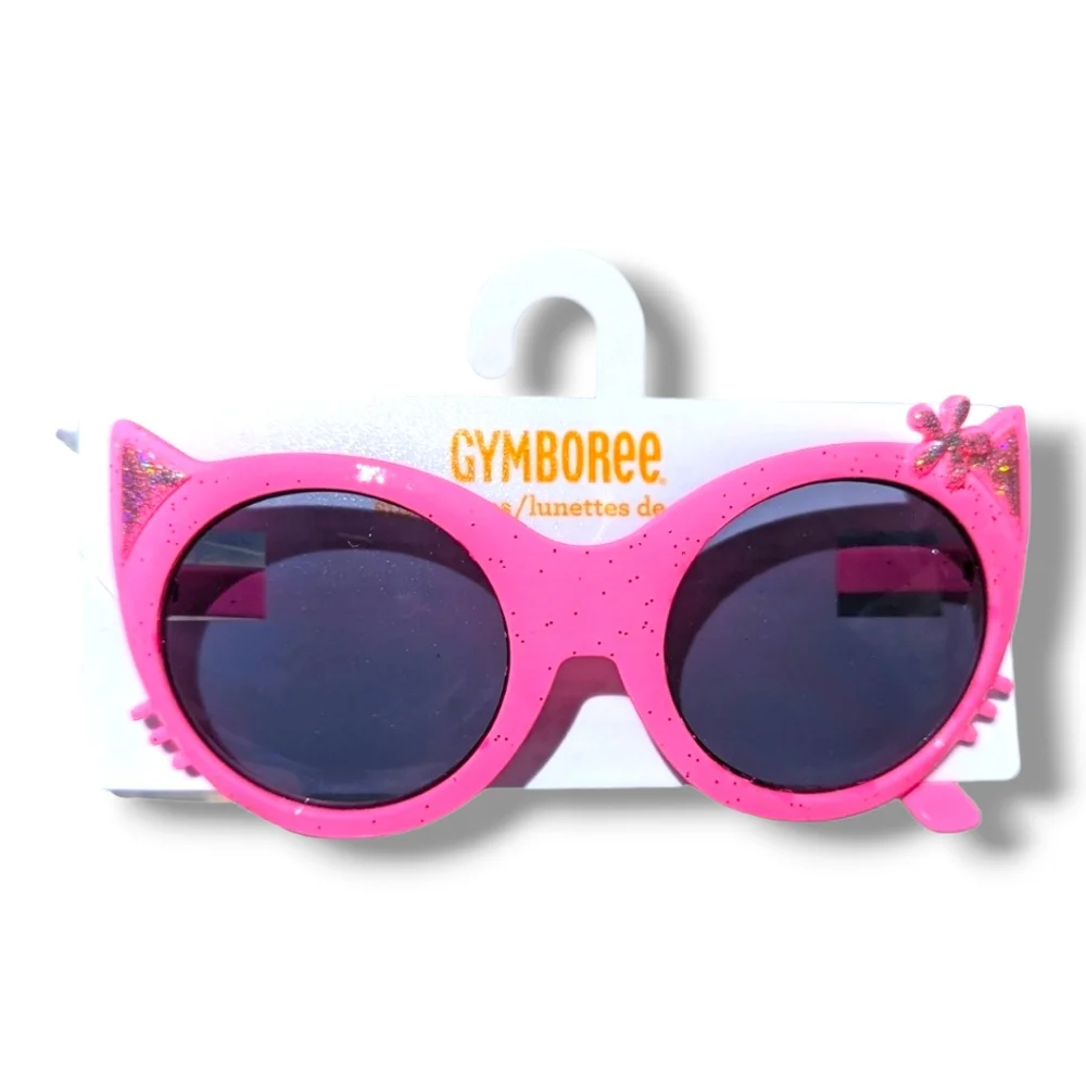 Gymboree Girls Pink W/ Silver Sparkles Cat Sunglasses